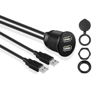 Tableau de bord Tableau de bord Support de tableau de bord 2 Ports Double prise <span class=keywords><strong>USB</strong></span> Câble <span class=keywords><strong>Jack</strong></span> Étanche Mâle à <span class=keywords><strong>Femelle</strong></span> pour Voiture Camion Remorque Bateau Moto - Product Image 5