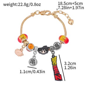 Bracelets à breloques unisexes mignons en alliage de zinc, style dessin animé, anime, <span class=keywords><strong>Dragon</strong></span> Saiyan Goku Piccolo, chaîne à maillons tendance - Product Image 6