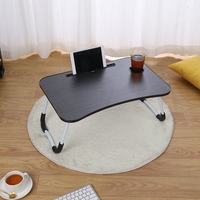 Vente directe d'usine, table d'ordinateur pliable en MDF pour la maison, le bureau, design compact, facile à transporter, utilisation en dortoir