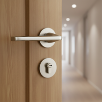 Poignée de porte moderne de luxe en alliage de zinc pour hôtel, appartement, ensemble de poignées de porte intérieures en bois