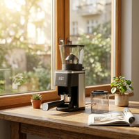 Moulin à café conique numérique à broyeur à meules coniques, générateur antistatique, réservoir de café moulu amovible de 150 g, machine à moudre de 160 W