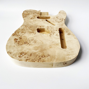 Cuerpo de guitarra sólido de tilo personalizado DIY sin acabar TL con tapa de Burl - Product Image 4