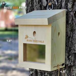 Piège à abeilles charpentières d'extérieur - Piège de surveillance des abeilles charpentières B1 - Toit incliné - Piège à abeilles en bois - Piège à abeilles charpentières (Lot de 1 pièce) - Product Image 4