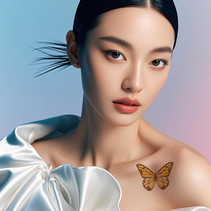 Adesivi Temporanei Impermeabili a Forma di Farfalla Colorata su Carta Bianca per Applicazione su Viso o Corpo, Farfalle Simulate - Product Image 4