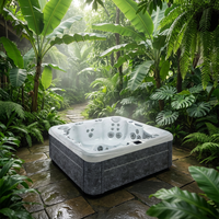 Baignoire Balnéo Intelligente pour 6 Personnes, Jacuzzi en Acrylique avec Éclairage LED, Jets de Massage, Portable pour l'Extérieur
