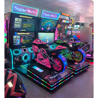 Machine de jeu de course à pièces de monnaie de grande taille pour aire de jeux, double simulation dynamique, 2 joueurs, jeu en bois/PVC/acrylique, garantie 1 an