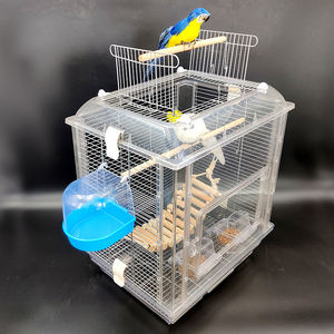 Papağan kuş kafesi için geniş alan görüntüleme ve şeffaf kafesi büyük Metal Pet kafesleri akrilik - Product Image 5