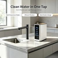 Système d'osmose inverse électrique à eau chaude instantanée 600 GPD sous évier avec filtre à eau auto-nettoyant en plastique pour usage domestique
