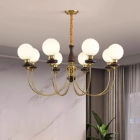 Lámpara Colgante LED de Madera Ajustable en Altura, Estilo Francés Moderno de Mediados de Siglo, Vintage Americano Retro, Tipo Magic Bean, para Sala de Estar