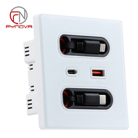 Enchufe Inteligente Universal Fynova de 20W con Carga Rápida USB y Cable de Carga USB Tipo C para Oficina, Hotel y Hogar