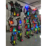 Disfraz de Robot LED Gigante para Desfiles, Decoración LED Amarilla, Marioneta Caminante Transformable en Coche, Disfraz de Robot LED en Venta al por Mayor