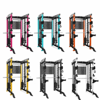 ZY Appareil de musculation professionnel multifonctionnel avec rack de puissance et crossover par câble, équipement de gym avec double pile de poids pour la maison