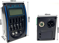 EQ PM Profesyonel Amfi Akustik Gitar Preamp'ı Manyetik 5 Bant Ekolayzır LCD Tuner Dahili Mikrofon Piezo Sistemi Plastik