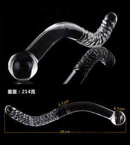 Kristal seks oyuncakları cam yapay penis kavisli değnek yetişkin Anal popo fiş kadınlar için büyük cam yapay penis vajina masaj değnek cam değnek - Product Image 2