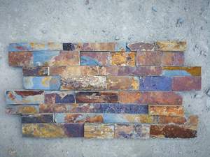 Panneau mural décoratif <span class=keywords><strong>extérieur</strong></span> de style moderne avec <span class=keywords><strong>colle</strong></span> rouillée pour cheminées Villas fendues extérieures Antiacide durable en <span class=keywords><strong>ardoise</strong></span> - Product Image 2