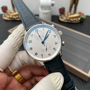 Montre chronographe à double cadran pour hommes de qualité supérieure, bracelet en cuir noir, cristal saphir, étanche, montre-bracelet d'affaires - Product Image 3