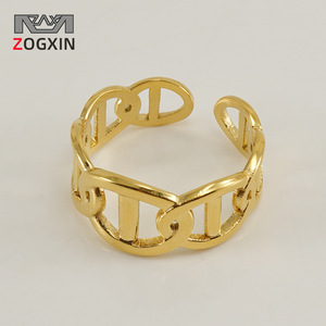 Geometric Open <b>Titanium</b> Steel <b>Ring</b> 18k Gold Plated Stainless Steel Jewelry Gift Fashion <b>Rings</b> - Product Image 2