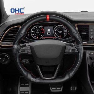 Volante de cuero hecho a mano de entrega rápida para Volant <span class=keywords><strong>Seat</strong></span> Cupra Ateca 2019 <span class=keywords><strong>2015</strong></span> 2017 2018 <span class=keywords><strong>Leon</strong></span> <span class=keywords><strong>St</strong></span> Cupra volante OHC - Product Image 2