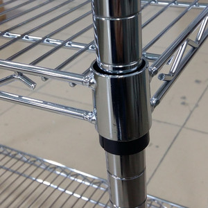 200kg Detachable Chrome Plated Stacking Rack with Adjustable Wheels Easy Assembly Storage Cage - Product Image 6