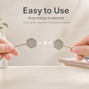 Magnetic Silicone Cable Tie & Bag Clip Reusable Cord Organizer Strong Magnet Flower Shape for <b>Headphone</b> Snack Bag Food Storage - Product Image 3