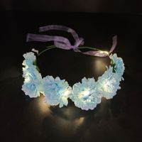 Accessoires de mariage mariée LED lueur belle rotin lumineux Rose fleurs rose blanc jaune Led fleur couronne bandeau
