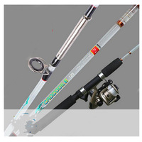 Caña de Pescar Transparente de Cuerpo Sólido con Mango de Cocodrilo, Ultraligera, Sin Rosca, de Fibra de Vidrio y Resina, para Spinning/Pesca en Mar/Junquera, de Dos Piezas