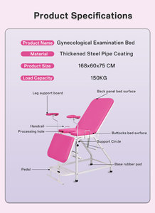 Silla de Litotomía Manual para Examen Ginecológico, Cama de Partos Obstétrica de Acero Inoxidable, Mesa de Partos Médica Ajustable - Product Image 5