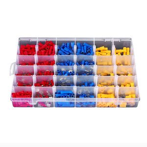480pcs Insulated Terminals Electrical <b>Crimp</b> Connector Butt Spade Ring Fork Terminal <b>Set</b> Terminals Kit With Case - Product Image 1
