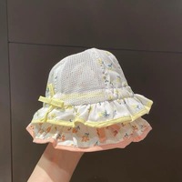 Topi Matahari Bayi Perempuan Empat Musim 6-12 Bulan & 1-2 Tahun Tipis Bernapas Dapat Disesuaikan Model Putri Lucu