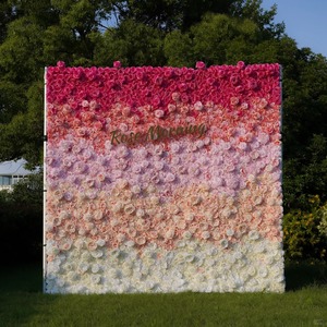 Panel de Pared Floral HLC, Decoración de Pared de Rosas de Seda Artificial, Ideal para Bodas, Fiestas, Decoración del Hogar - Product Image 2