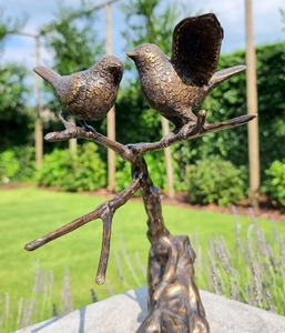 Par de pájaros sentados de bronce de tamaño real, escultura de jardín Vintage, granja, hogar al aire libre, artesanías decorativas, figurita, adornos de decoración - Product Image 2