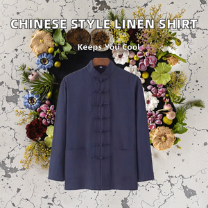 Camisa Casual de Manga Larga para Hombre, Primavera, de Fibra de Poliéster, Antiarrugas, Transpirable, con Cuello Camisero y Hebilla, Corte Holgado - Product Image 2