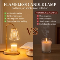 Lampe chauffante à bougie à bras courbé doré, sans fumée, avec minuterie 2-8h et ampoules, pour favoriser le sommeil, directement de l'usine