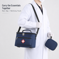Trousse de premiers secours de camping imperméable en Oxford 1200D, organiseur portable avec pochette amovible pour la randonnée, kit de sécurité en plein air