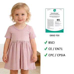 여름 아기 드레스 핫세일, 반팔 유아 여아 드레스, 부드러운 대나무 소재 아기 드레스 - Product Image 2