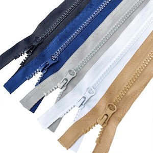 مخصص 16 20 24 28 32 36 40 بوصة سحاب بلاستيكي #5 فصل سحابات الراتنج للسترات أسود بني أبيض - Product Image 1