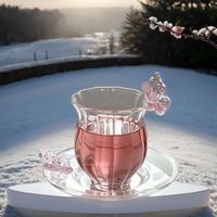 Collection de coupes Fleur de Dieu, en verre borosilicate hautement résistant, faites à la main, style minimaliste chinois, motif Narcisse Papillon créatif