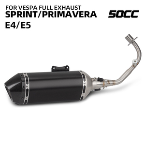 Para Vespa Sprint, Silenciador de Escape <span class=keywords><strong>Primavera</strong></span> 3V 50cc E4/E5, Sistema de Escape Completo Modificado, Tubo de Enlace Frontal 2014-2024 - Product Image 3