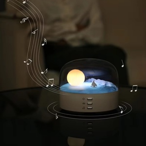 Lampada da altoparlante portatile con paesaggio creativo Full Moon design per la casa 1200mAh ricaricabile per la musica e la luce notturna del comodino - Product Image 2