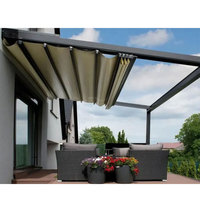 Auvent rétractable motorisé automatique en alliage d'aluminium avec toile en PVC imperméable pour usage extérieur