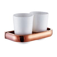 Ensemble d'accessoires de salle de bain mural moderne en laiton finition or rose comprenant un porte-papier hygiénique anneau de serviette porte-serviettes pour
