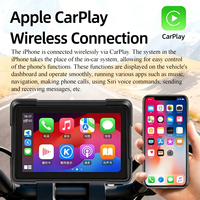Caméra de tableau de bord moto en promotion avec écran CarPlay sans fil, navigation GPS étanche et double objectif pour l'enregistrement de la conduite