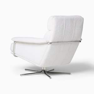 تصميم فاخر حديث كرسي <span class=keywords><strong>70s</strong></span> - نمط غرفة المعيشة الأثاث بقاعدة معدنية كرسي دوار Accent - Product Image 5