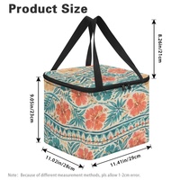 Sac à lunch isotherme imprimé avec des motifs floraux réutilisables et quatre poches intérieures en filet