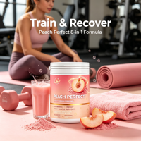 Complément alimentaire Private Label Peach Perfect Women 8-en-1 BCAA en poudre, créatine, collagène, soutien énergétique et musculaire, 420g