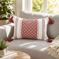 Coussin décoratif vintage tissé style nordique personnalisé en gros, faible MOQ, lavable avec fermeture éclair