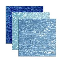 Plaques acryliques moulées ondulées nacrées bleues, assortiment de teintes, épaisseur 1/8 po, 12x12 pouces, 3 pièces pour découpe laser et loisirs créatifs