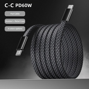 Nuevo Cable de Carga Rápida USB C a C de Diseño Original, 1M 3A, Línea Plana de Nailon Trenzado, PD 60W, para iPhone 17 16 15 - Product Image 3