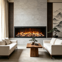 Cheminée électrique encastrable de 23 pouces avec flamme simulée, contrôle double par application, pour chauffage intérieur et décoration, style français