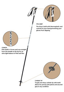 WEIDO ligero 80% fibra de carbono nórdico bastón de esquí alpino <span class=keywords><strong>bastones</strong></span> de esquí de fondo bastón ambiental de acero de tungsteno de carbono - Product Image 3